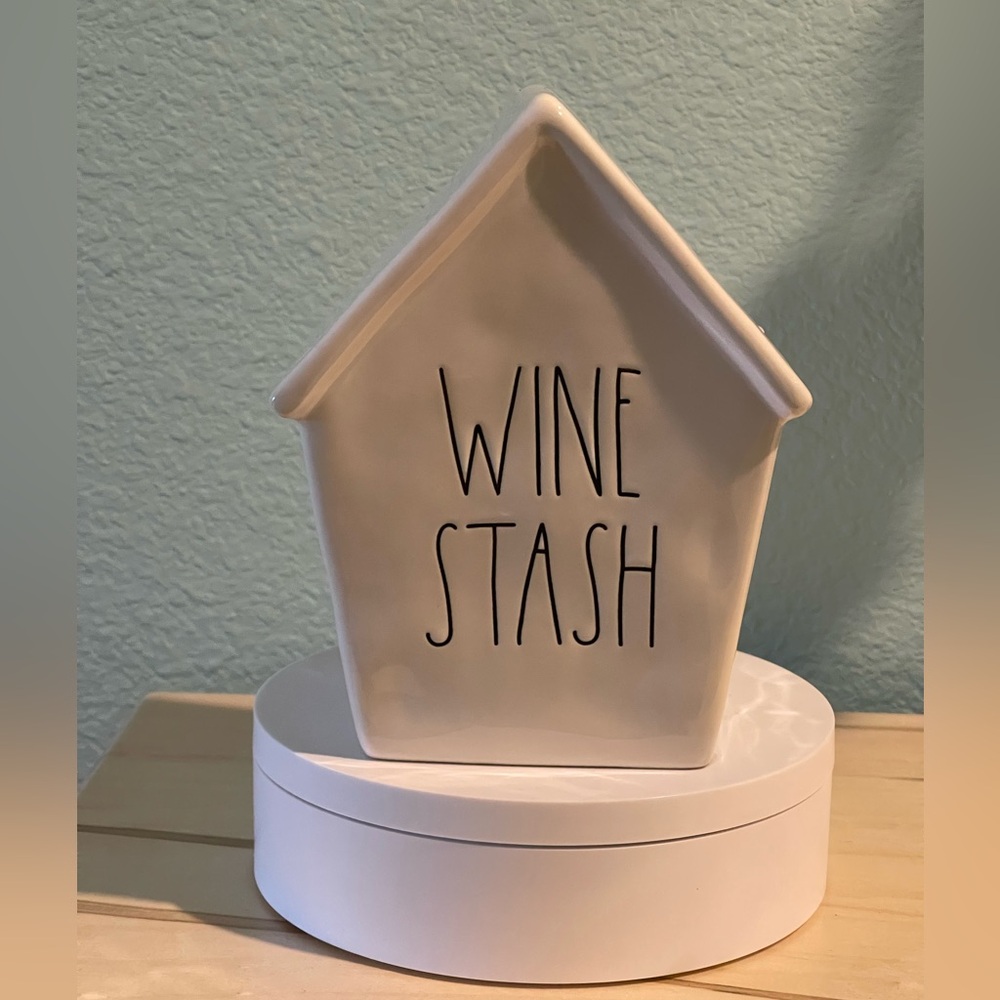 Rae Dunn Cream Ceramic Artisan Wine Stash Birdhouse Bank